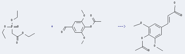 Benzaldehyde,4-(acetyloxy)-3,5-dimethoxy- is used to produce 4-Acetoxy-3,5-dimethoxy-trans-cinnamic acid
